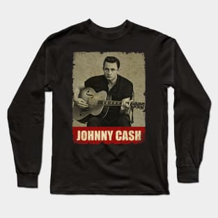 Johnny Cash - NEW RETRO STYLE Long Sleeve T-Shirt